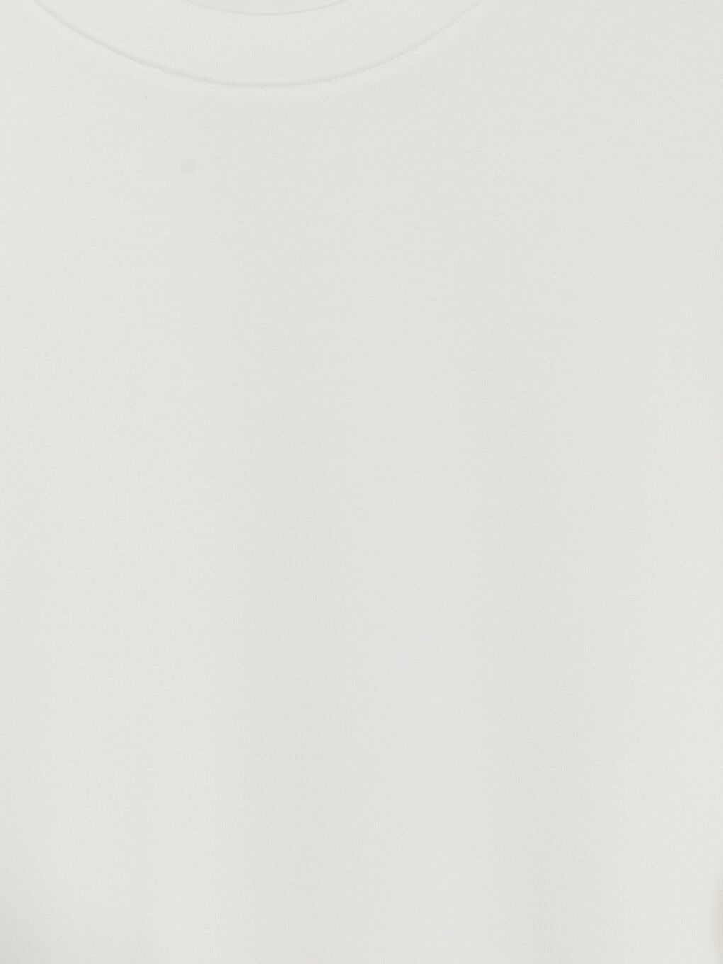 Beyaz Bisiklet Yaka Relaxed Fit Erkek Tişört-2