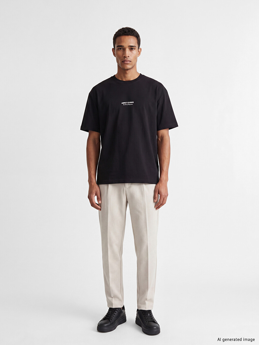 Relaxed Fit Crew Neck Printed Men's T-Shirt-1