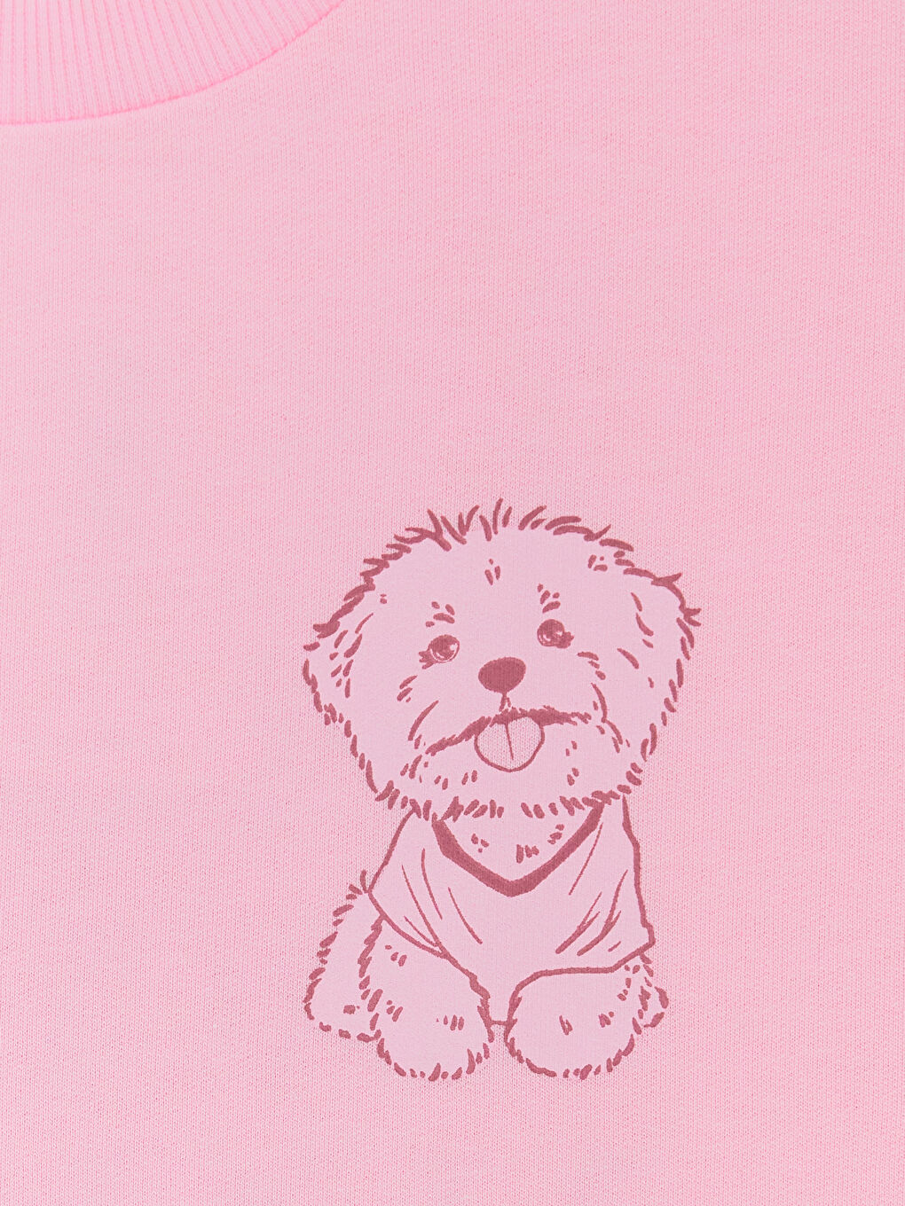 Pembe Bisiklet Yaka Baskılı Kız Çocuk Sweatshirt-3