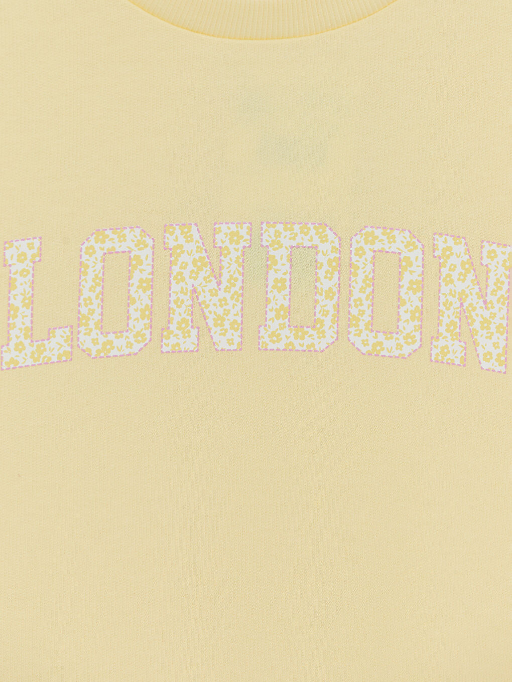 Sarı Bisiklet Yaka London Baskılı Kız Çocuk Sweatshirt-2