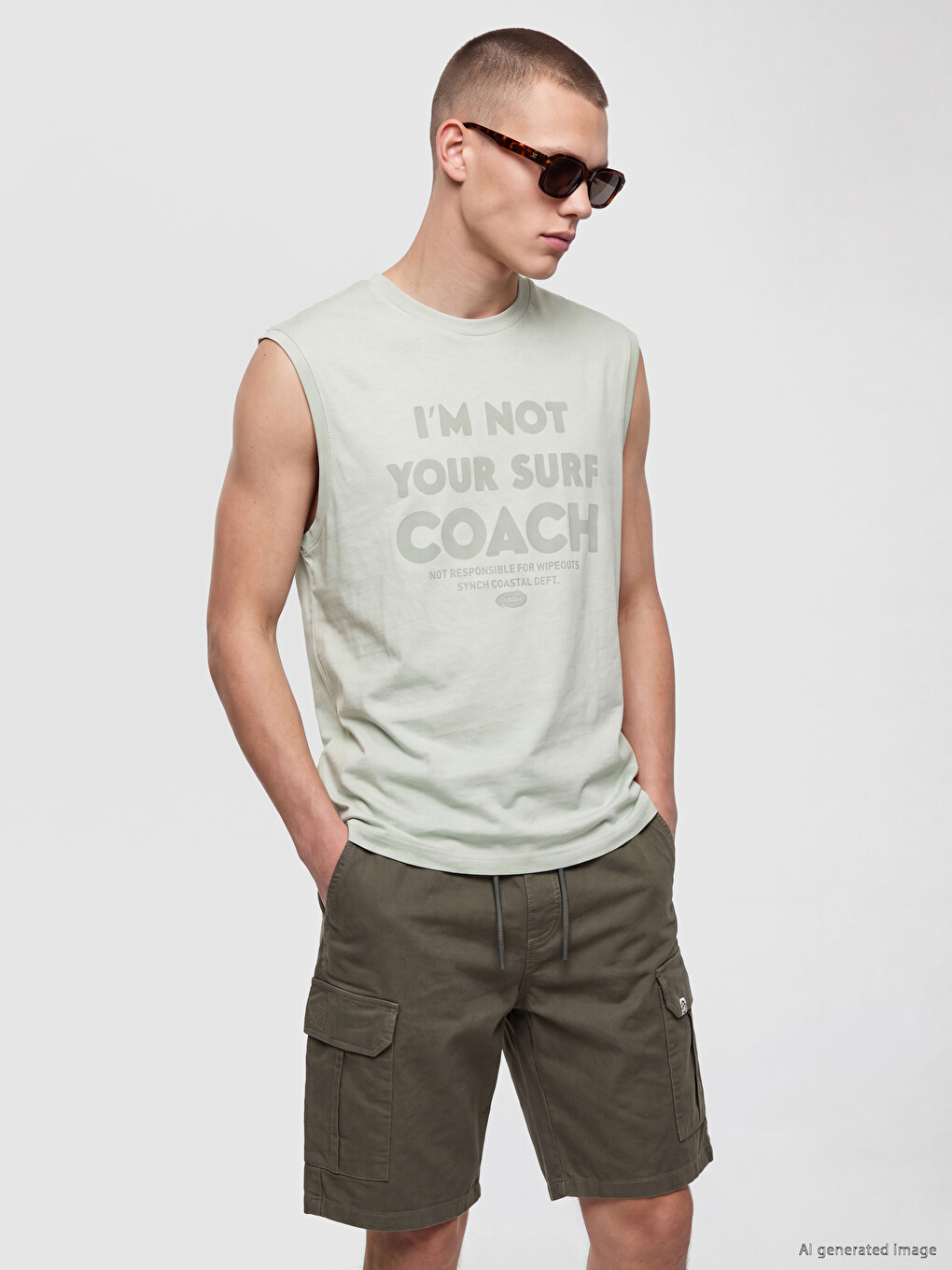Crew Neck Printed Men's Sleeveless T-shirt