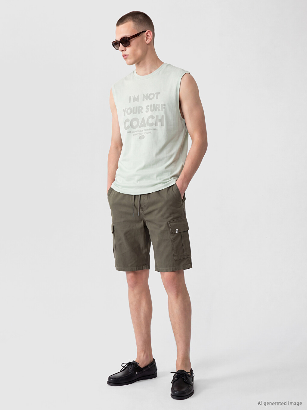 Crew Neck Printed Men's Sleeveless T-shirt-1