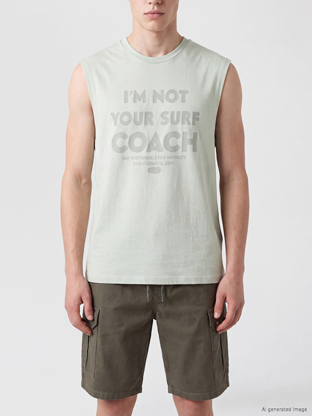 Crew Neck Printed Men's Sleeveless T-shirt-2