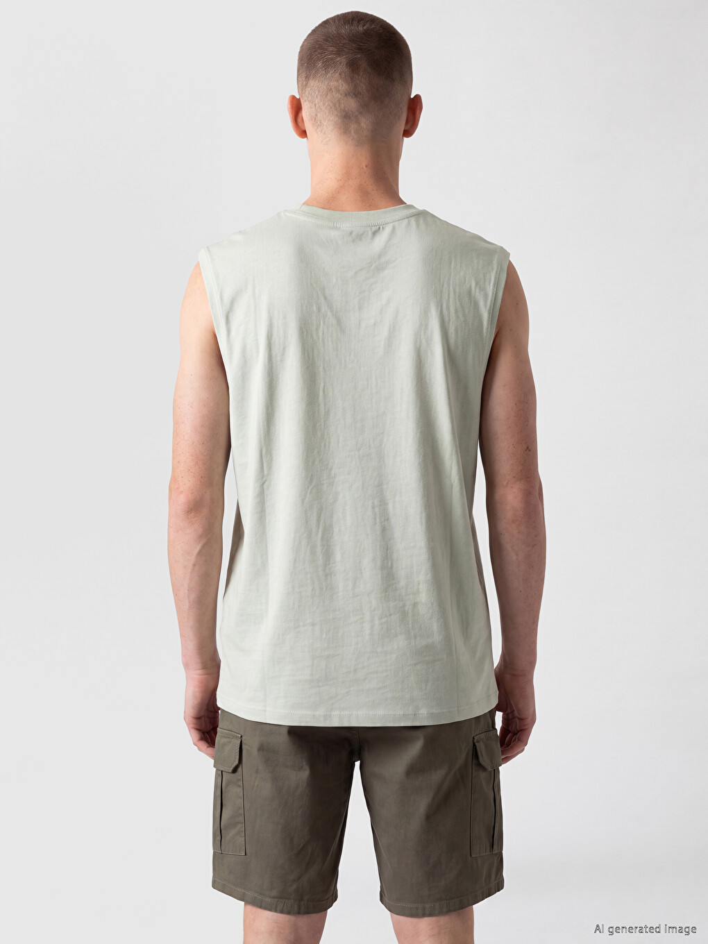 Crew Neck Printed Men's Sleeveless T-shirt-3