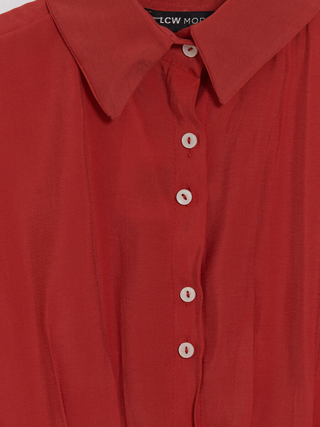 Kırmızı Modal Karışımlı Kadın Gömlek Tunik-5