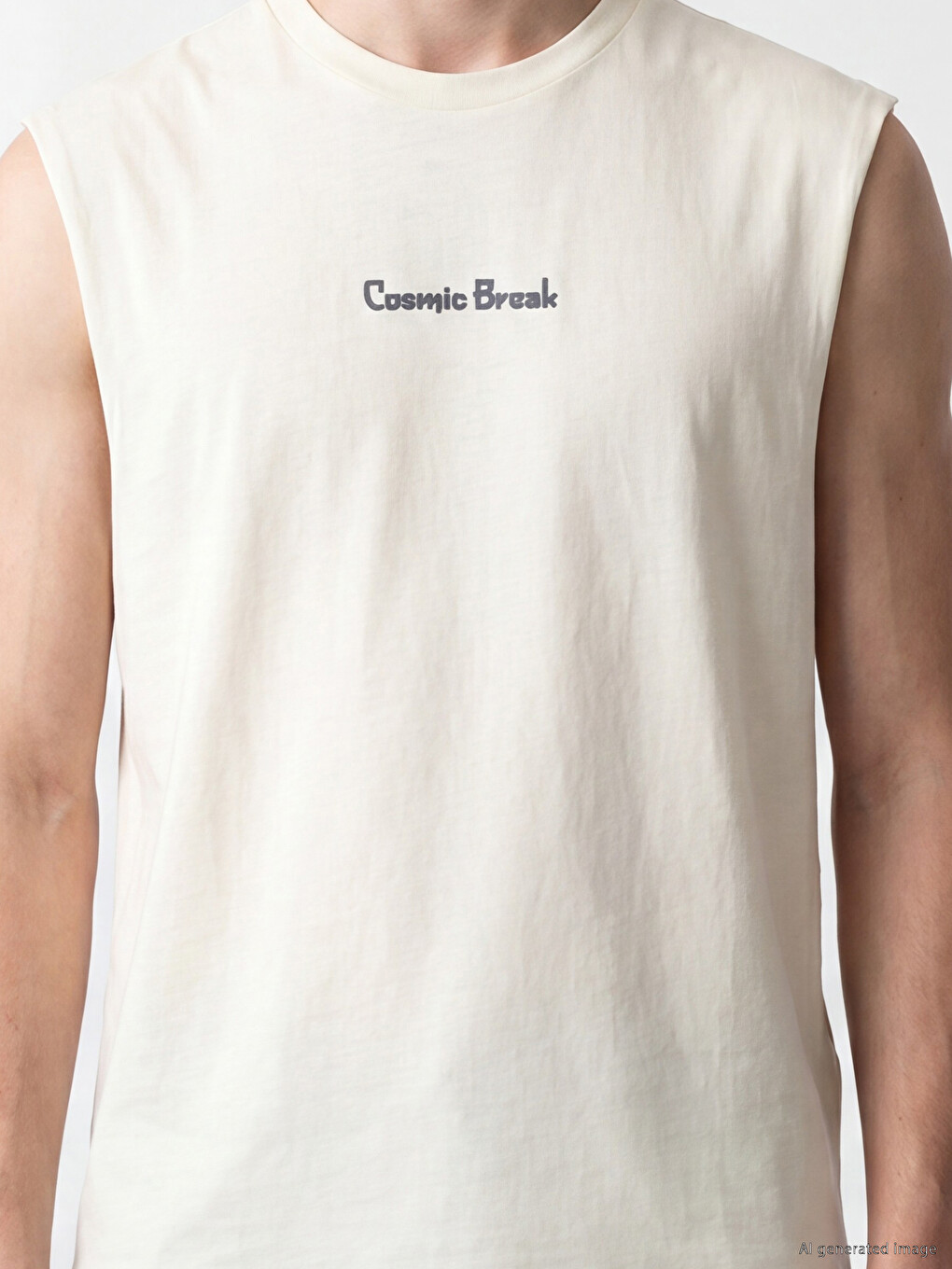 Crew Neck Printed Men's Sleeveless T-Shirt-2