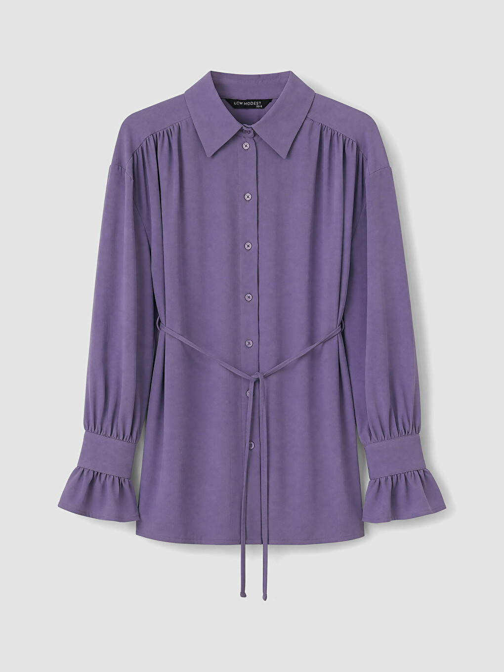 Lila Oversize Kadın Gömlek Tunik