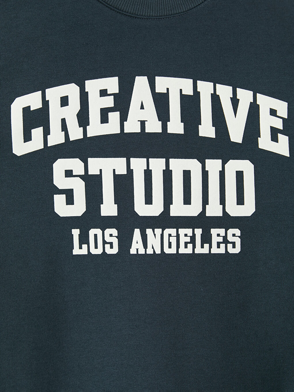 Lacivert Bisiklet Yaka Baskılı Erkek Çocuk Sweatshirt-2