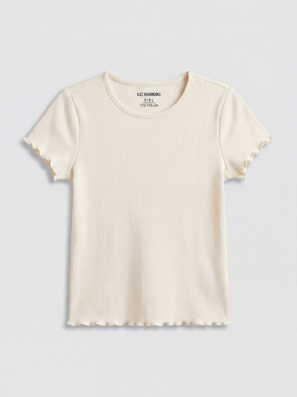 Bej Bisiklet Yaka Çiçek Desenli Kız Çocuk Elbise-1