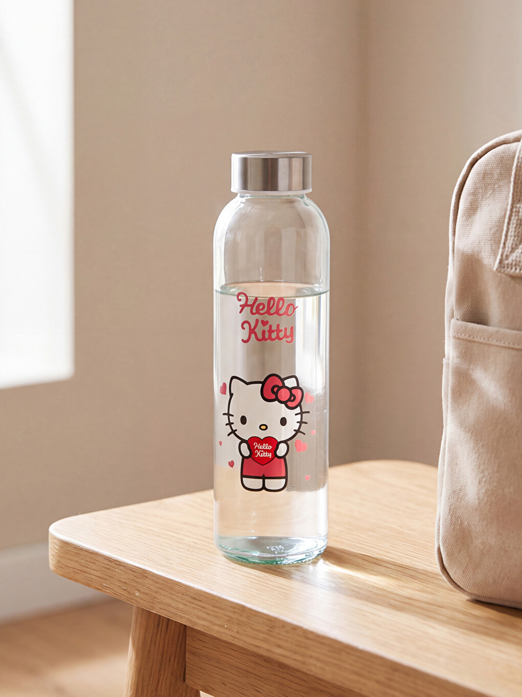 Karışık Hello Kitty Baskılı Cam Baş Ucu Sürahisi 500 Ml