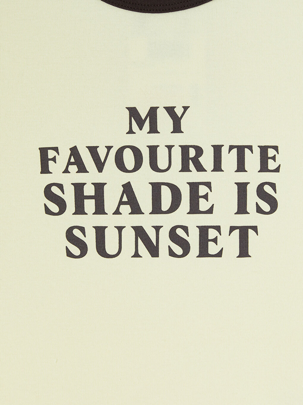 Sarı Bisiklet Yaka Baskılı Kadın Tişört-2