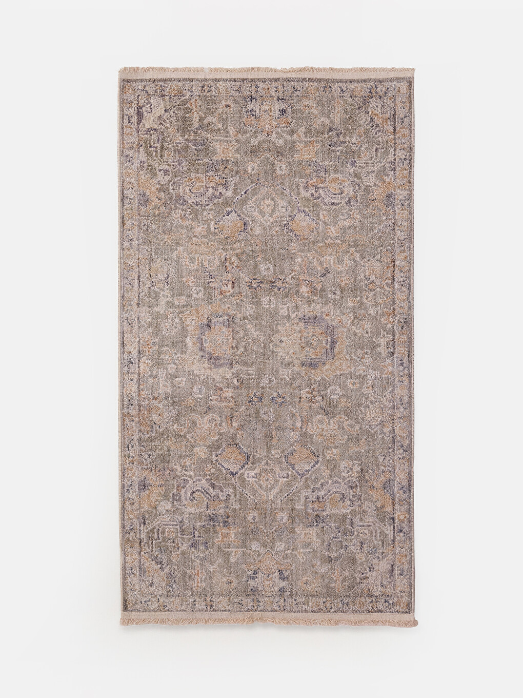 Tassel Detailed Patterned Rectangular Carpet 80x150 Cm-1