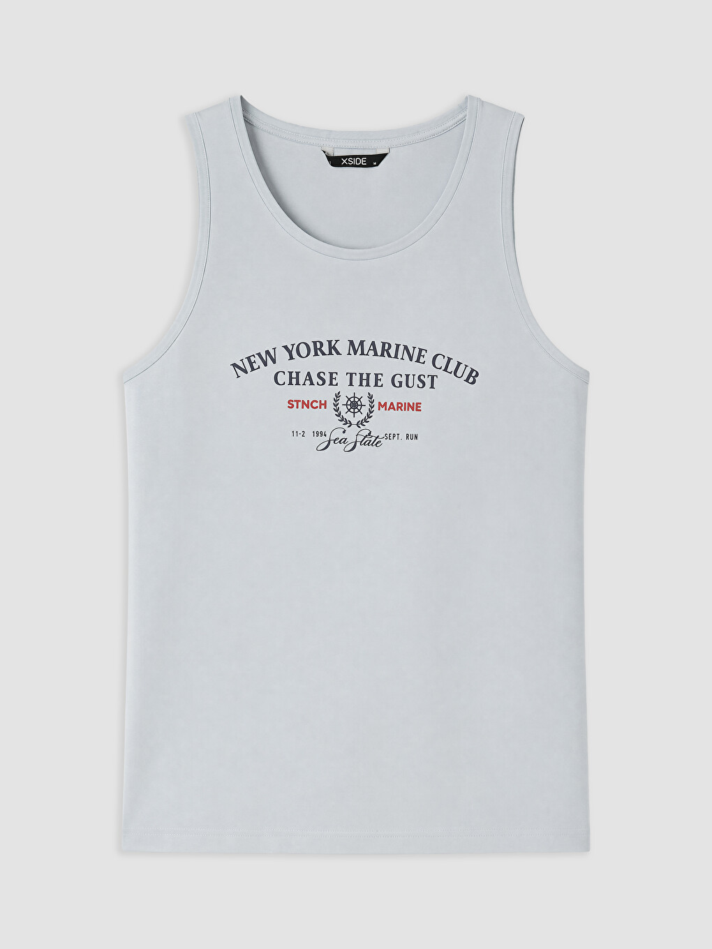 Mavi Bisiklet Yaka New York Baskılı Erkek Kolsuz Tişört