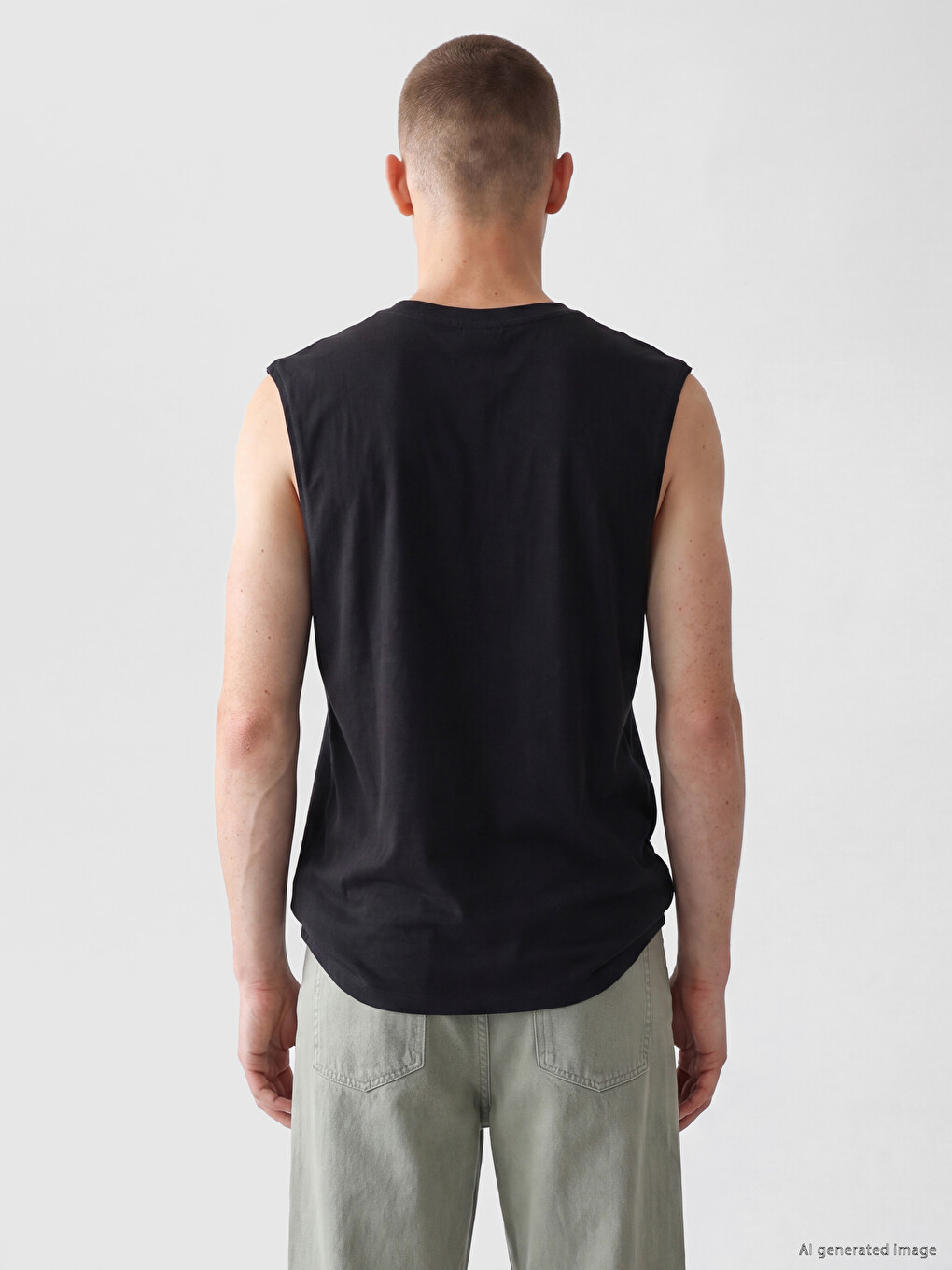 Crew Neck New York Printed Men's Sleeveless T-shirt-3