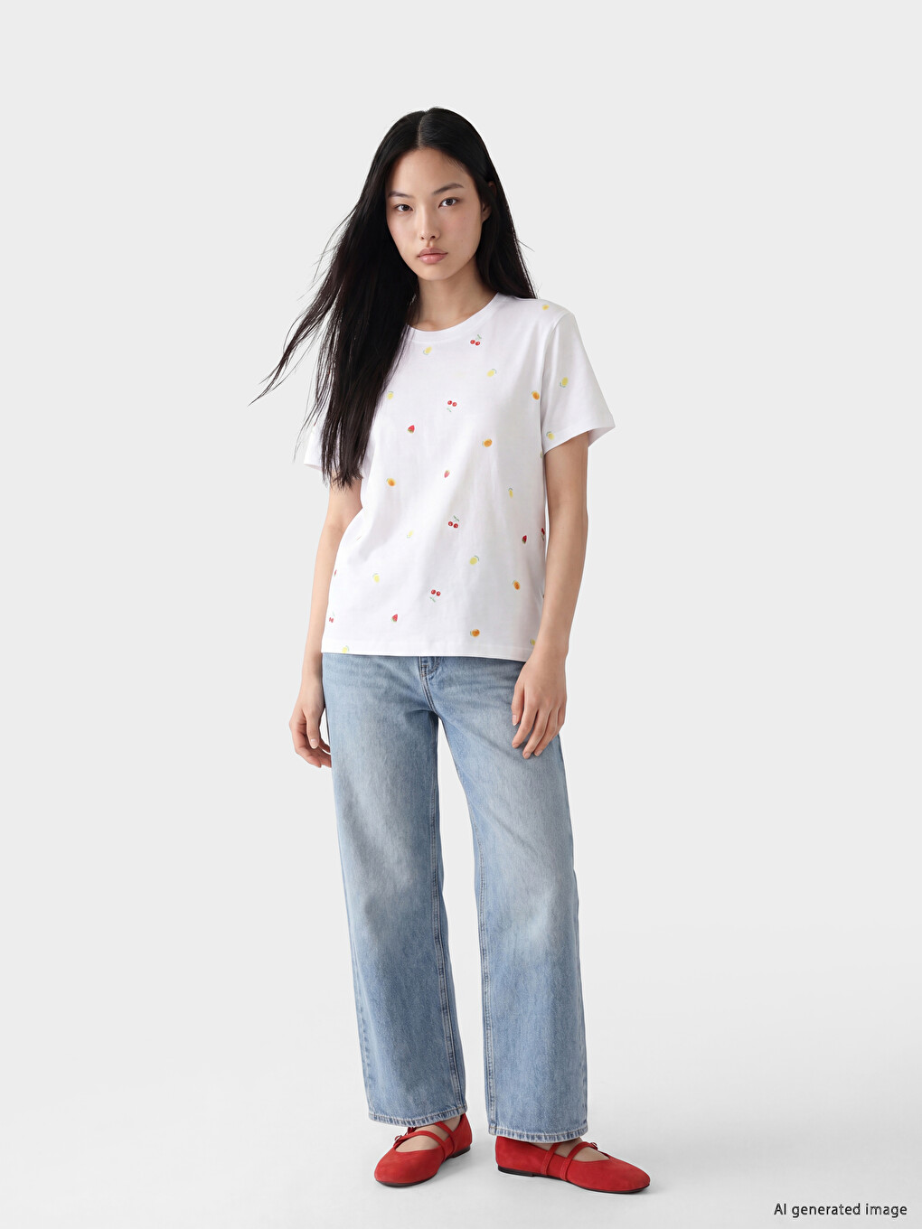 Fruit Printed 100% Cotton Women's T-Shirt-1