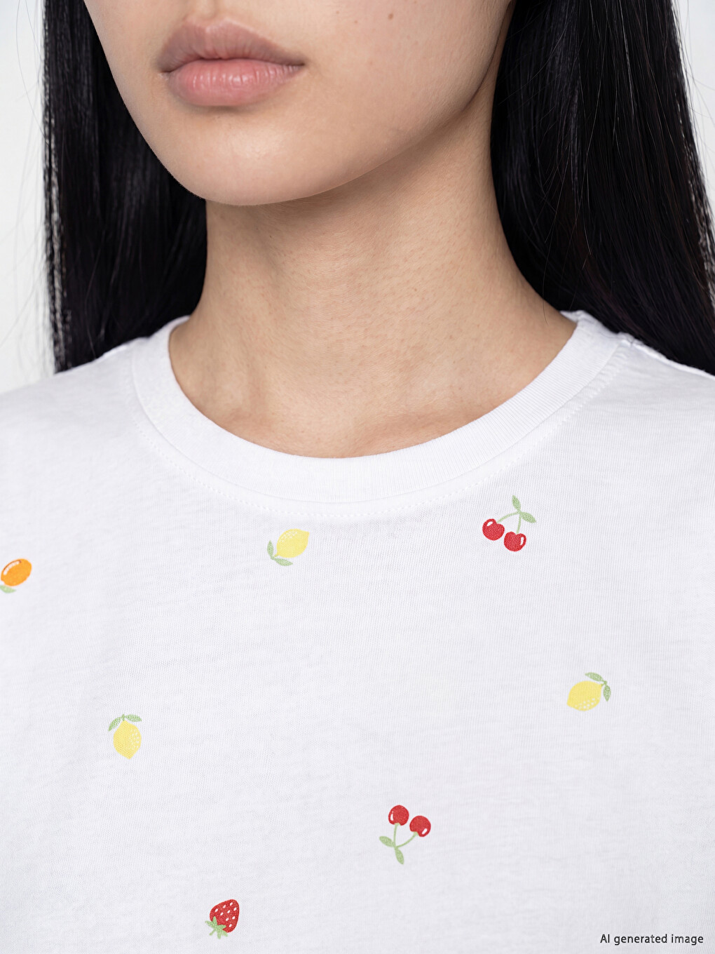 Fruit Printed 100% Cotton Women's T-Shirt-2