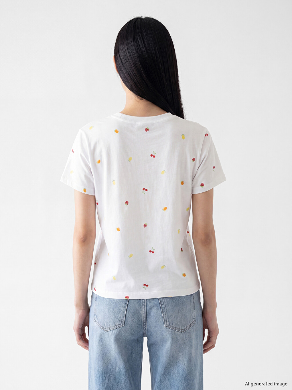 Fruit Printed 100% Cotton Women's T-Shirt-3