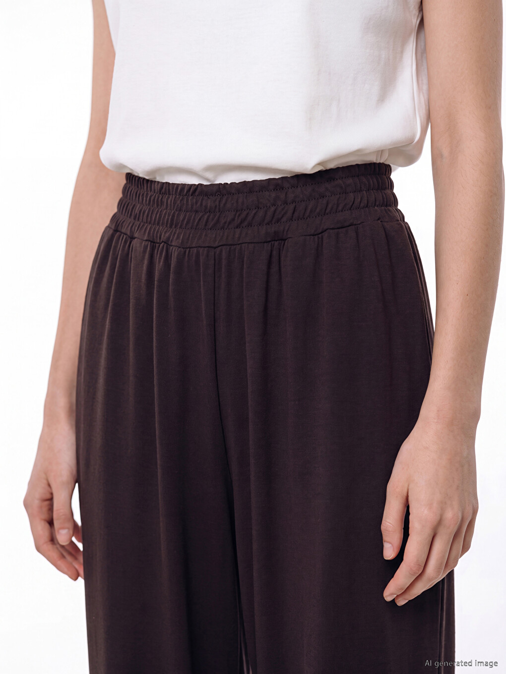 Kahverengi Soft Touch Kadın Jogger Eşofman Altı-2
