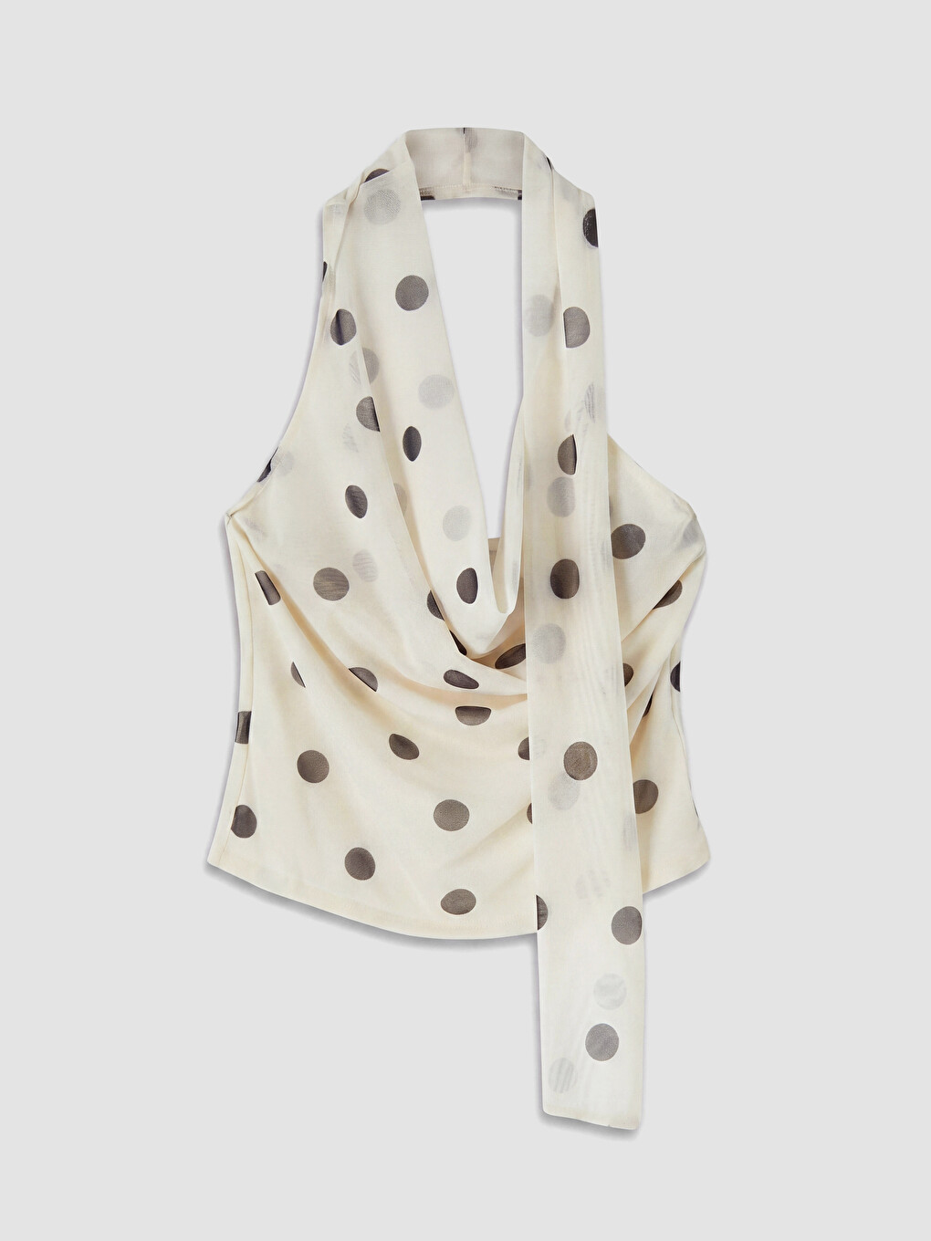 Bluza sa halter kragnom na tufnice sa detaljem marame-6