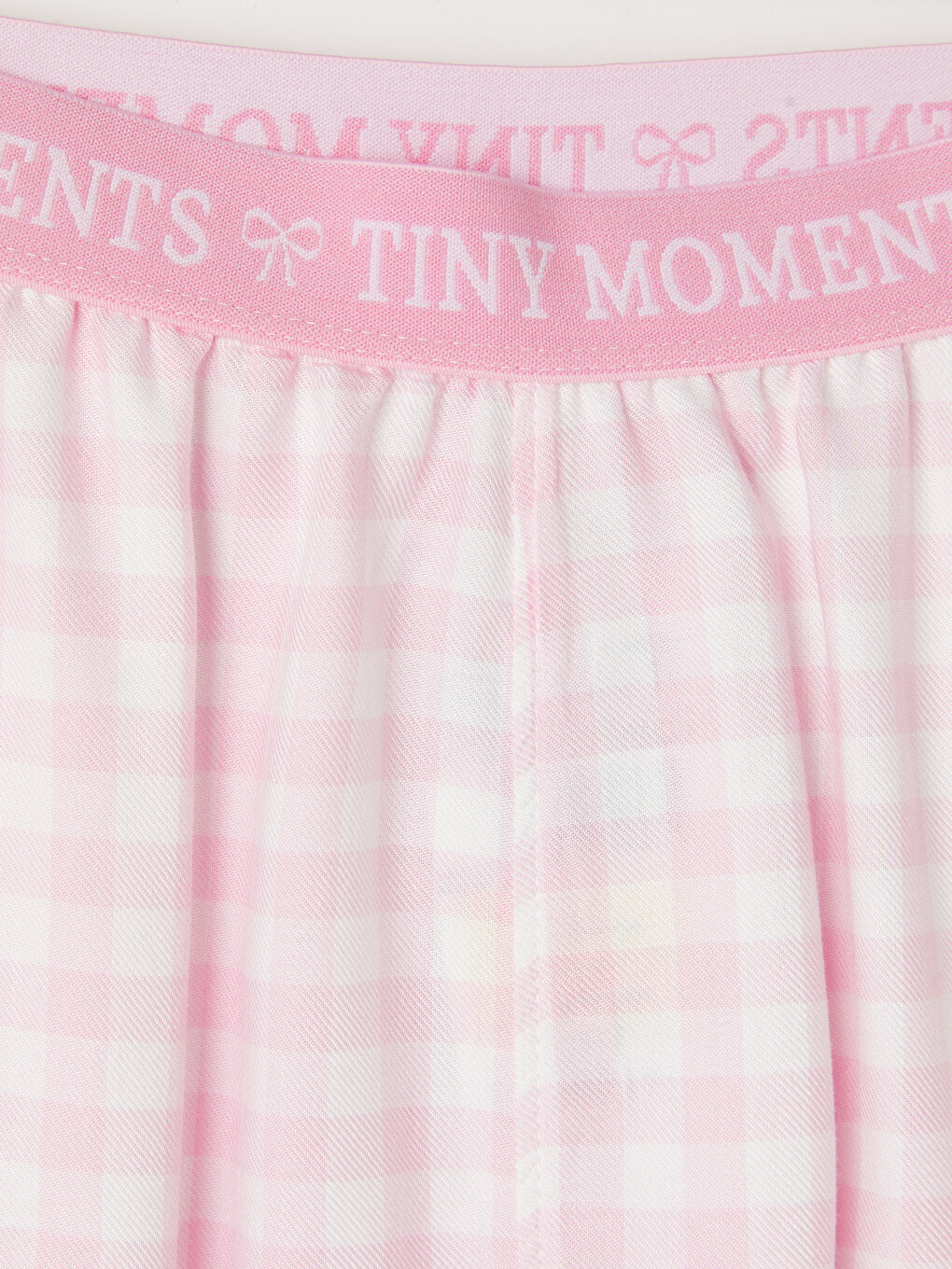 Pembe Beli Baskılı Kareli Kız Çocuk Pijama Altı-1