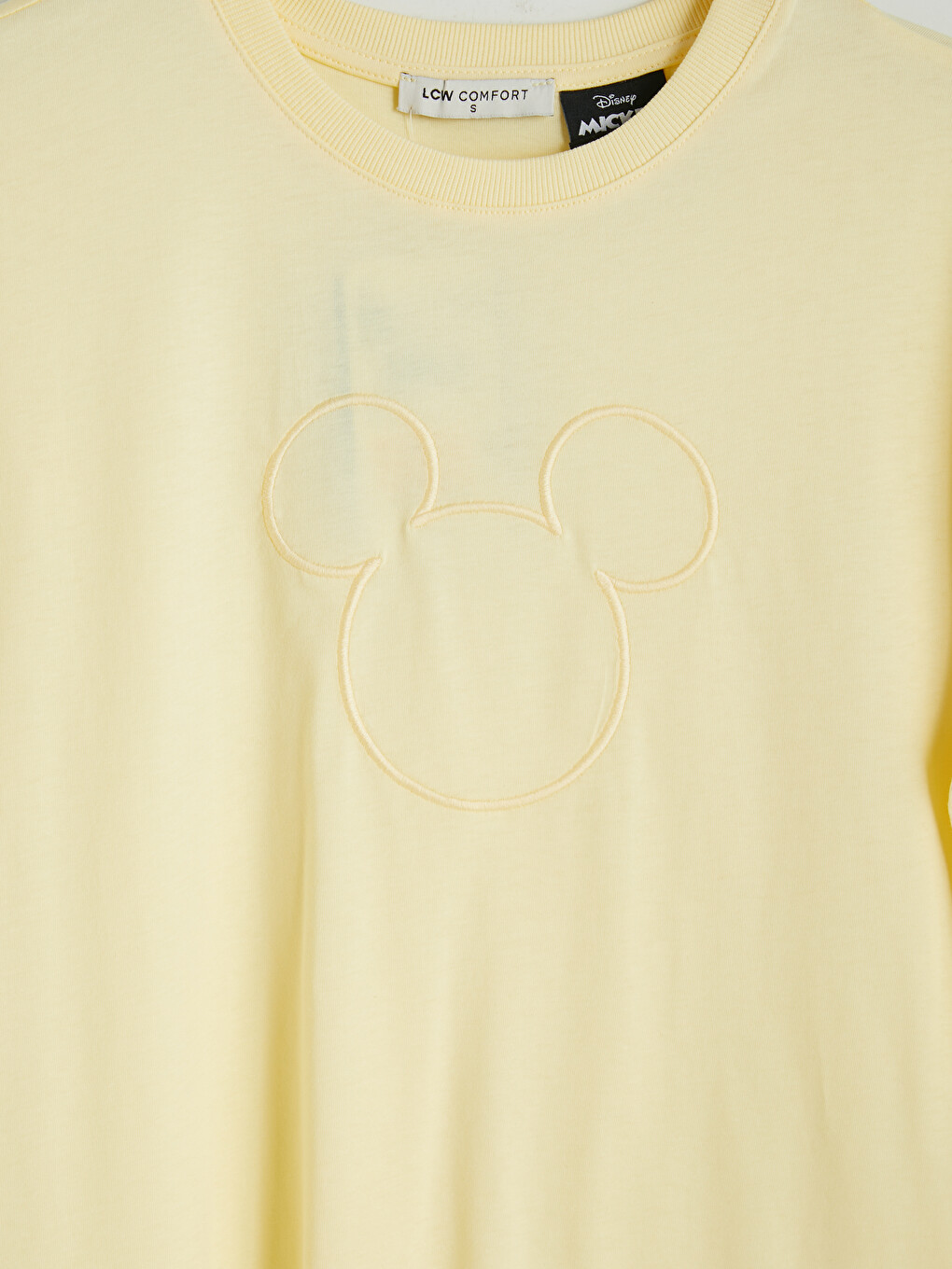 Sarı Mickey Mouse Nakışlı Kadın Tişört-2