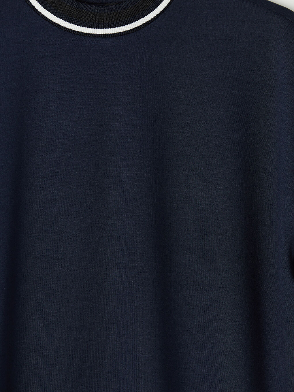 Lacivert Bisiklet Yaka Soft Touch Kadın Tişört-2