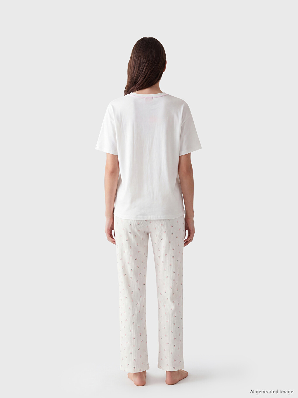 Crew Neck Printed Women's Pyjamas Set-3
