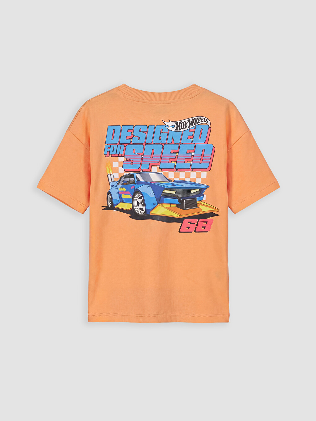 Turuncu Bisiklet Yaka Hot Wheels Baskılı Erkek Çocuk Tişört-2