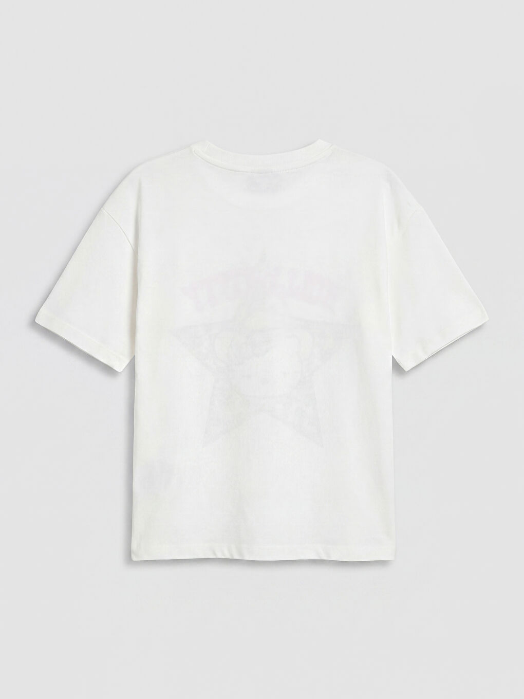 Beyaz Bisiklet Yaka Hello Kitty Baskılı Kız Çocuk Tişört-1