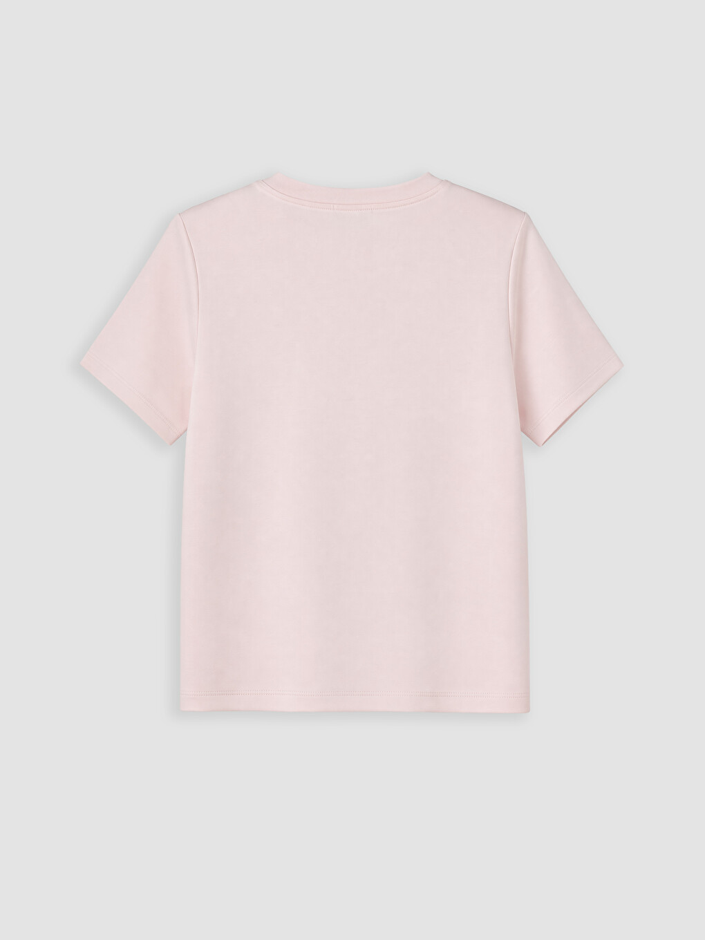 Pembe Bisiklet Yaka Soft Touch Kadın Tişört-1