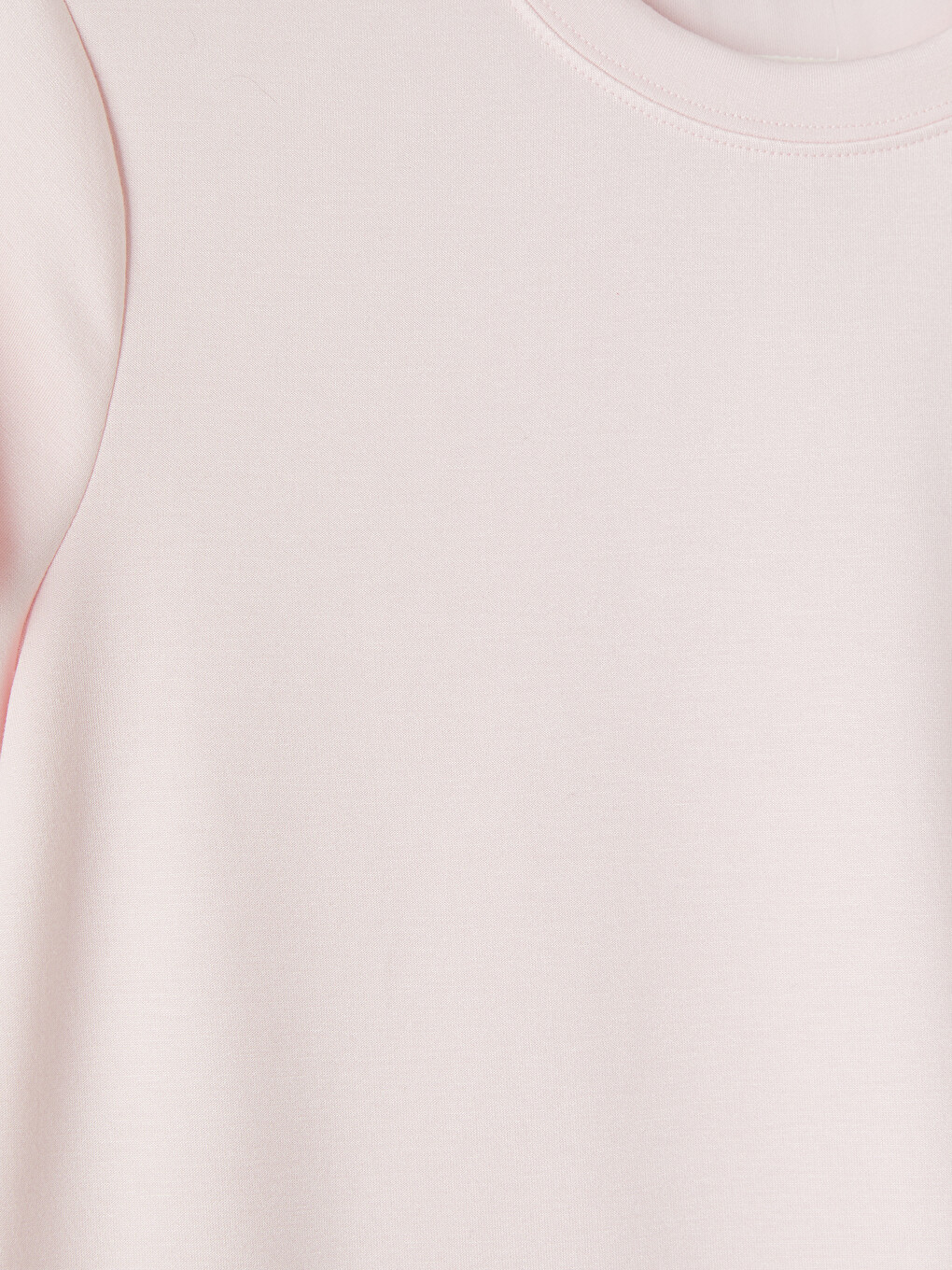 Pembe Bisiklet Yaka Soft Touch Kadın Tişört-2