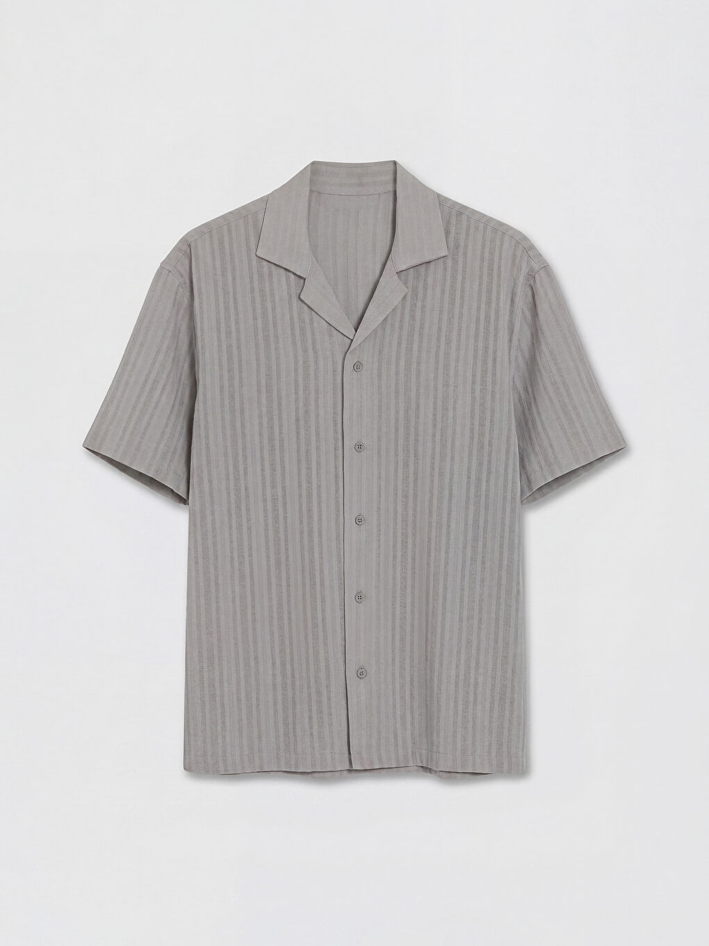 Gri Regular Fit Çizgili Erkek Gömlek