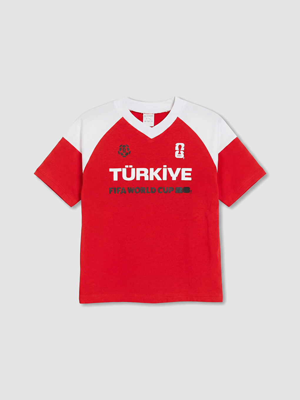 Kırmızı FIFA 2026 Dünya Kupası Baskılı Erkek Çocuk Tişört