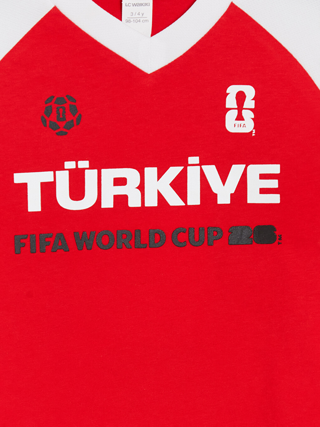 Kırmızı FIFA 2026 Dünya Kupası Baskılı Erkek Çocuk Tişört-1