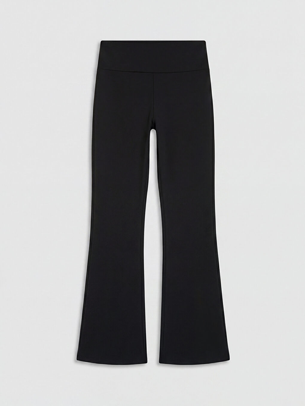 Siyah Beli Lastikli Ispanyol Paça Kadın Spor Tayt