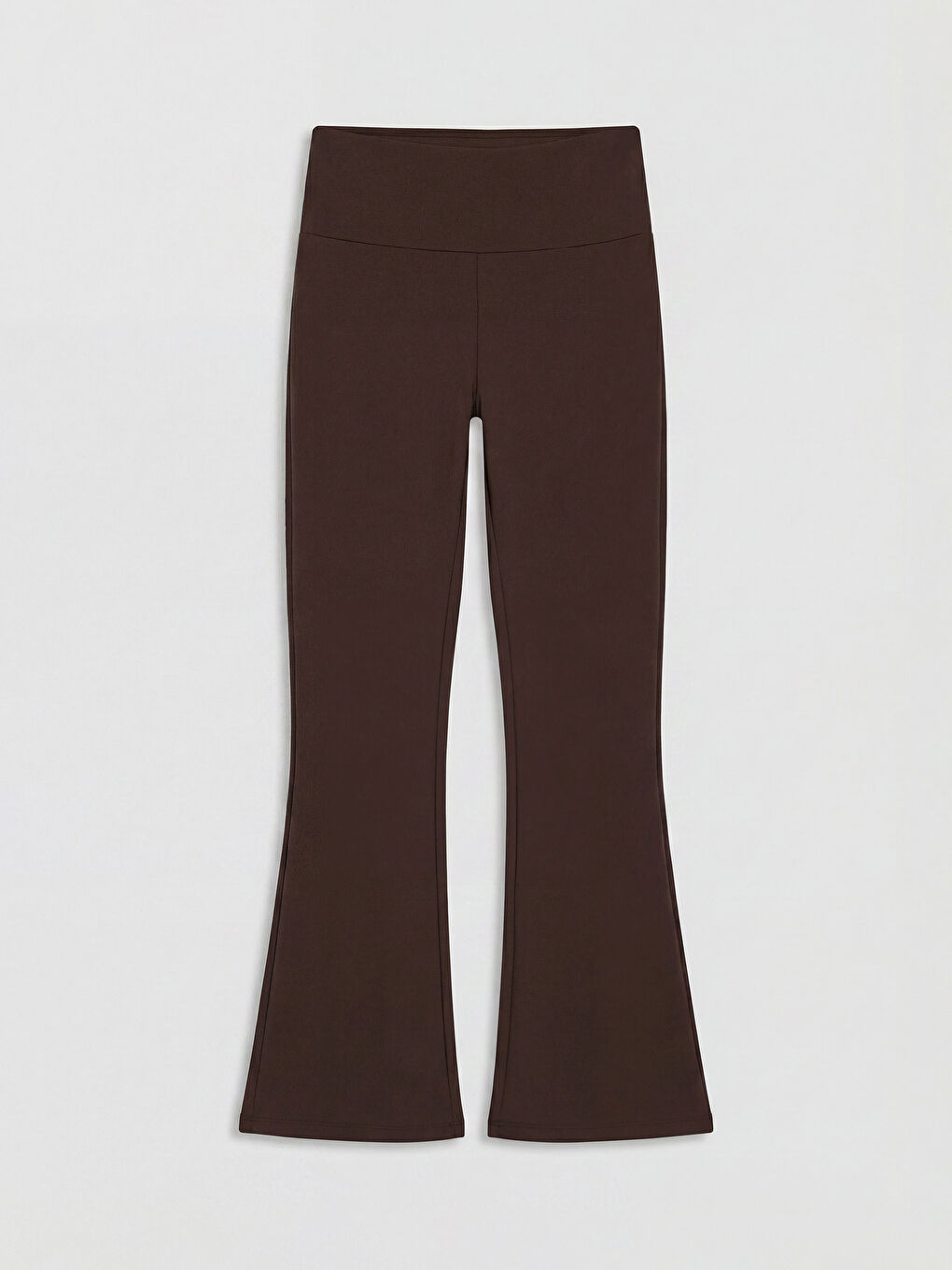 Kahverengi Beli Lastikli Ispanyol Paça Kadın Spor Tayt