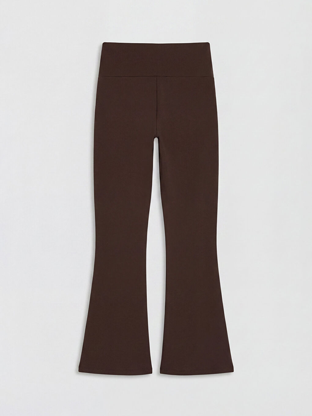 Kahverengi Beli Lastikli Ispanyol Paça Kadın Spor Tayt-1