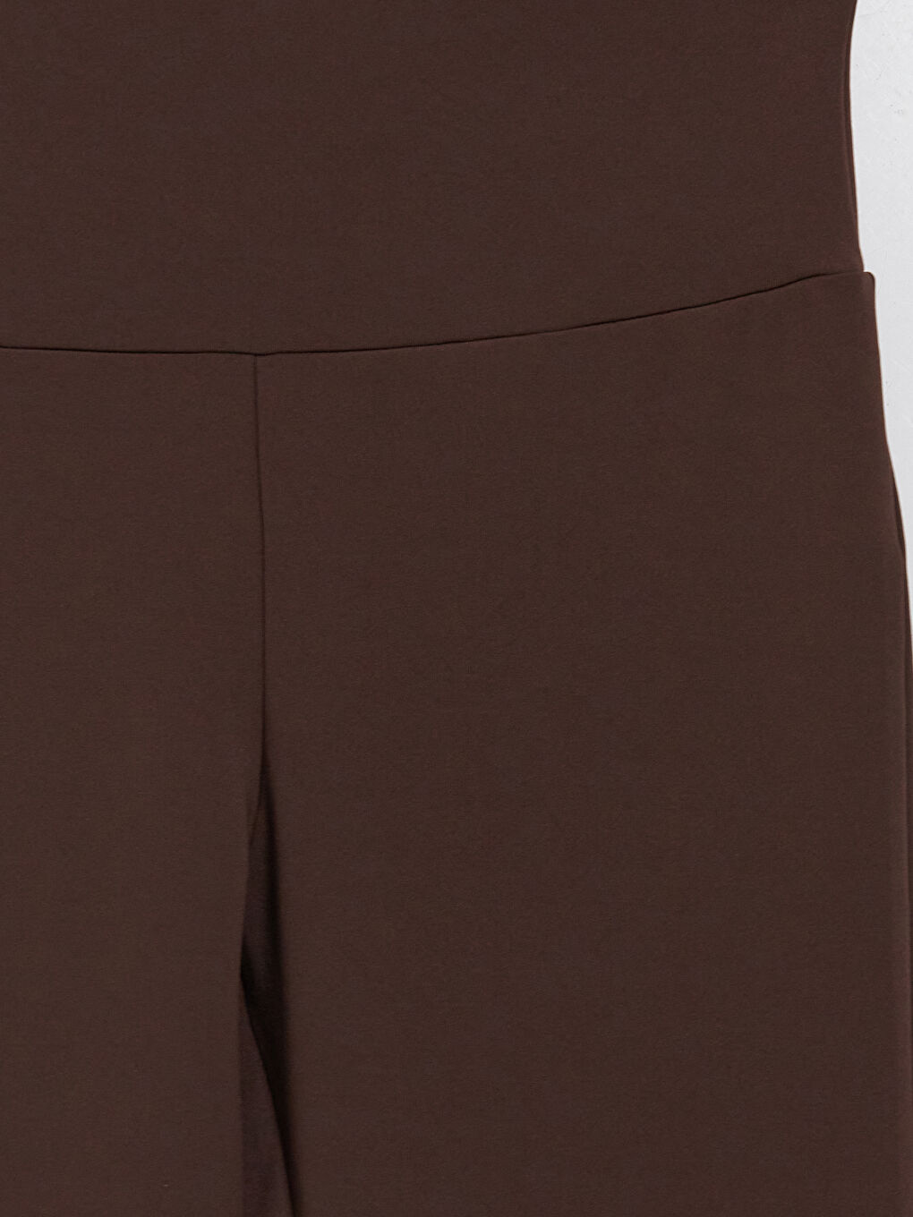 Kahverengi Beli Lastikli Ispanyol Paça Kadın Spor Tayt-2