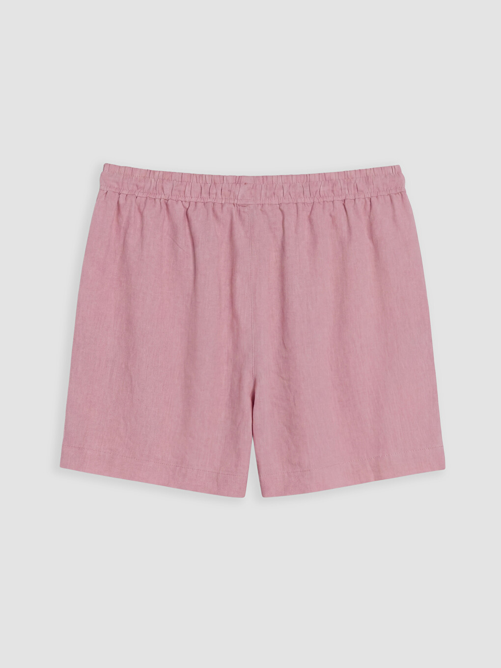 Pembe Beli Lastikli Keten Karışımlı Kadın Şort-1
