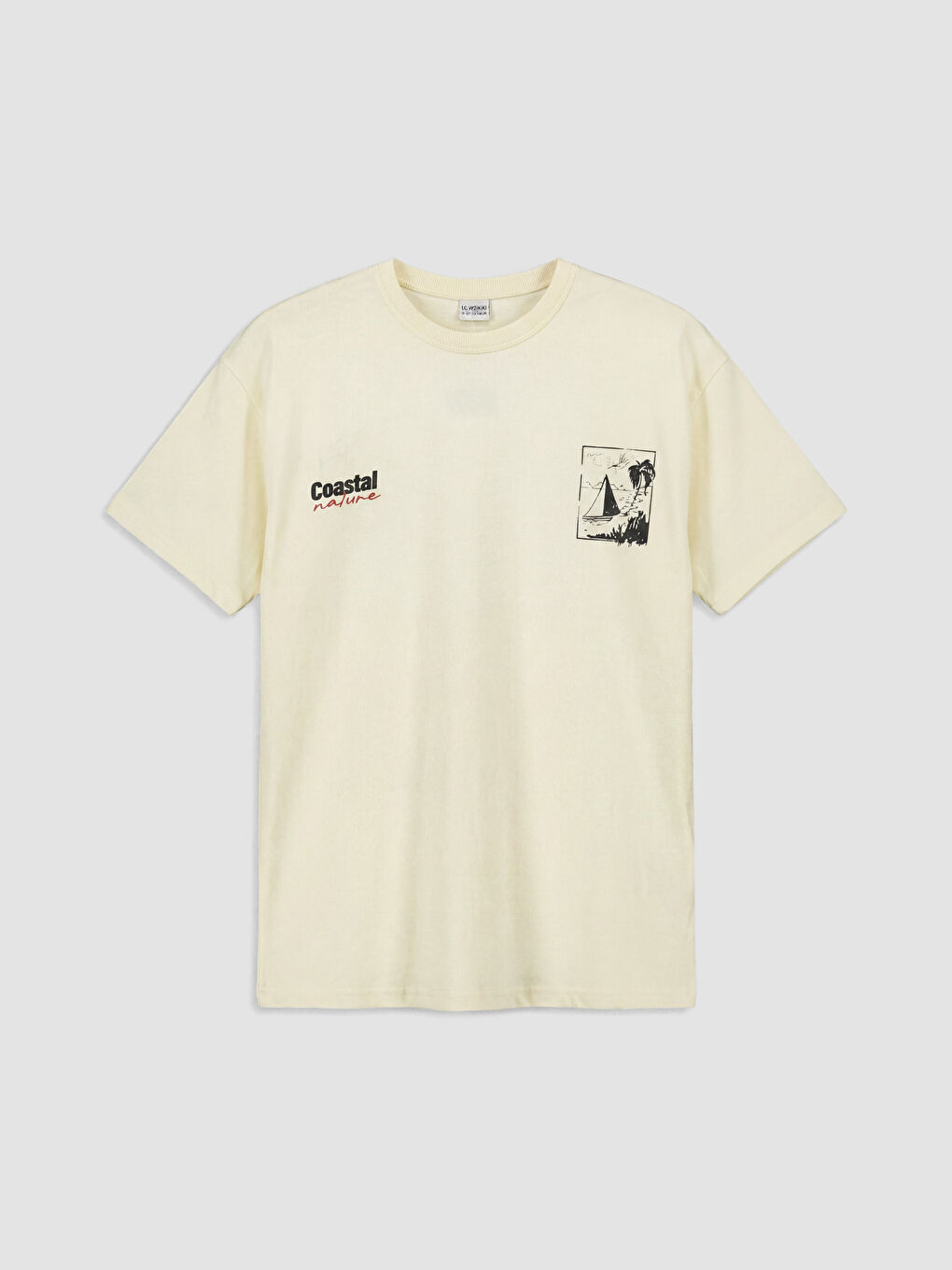 Sarı Bisiklet Yaka Baskılı Erkek Çocuk Tişört