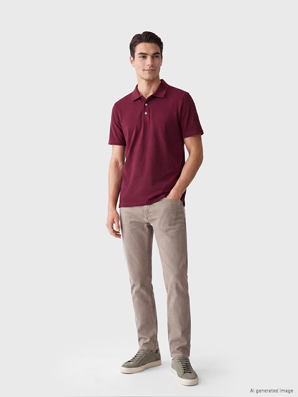 Polo Collar Pique Men's T-shirt-1
