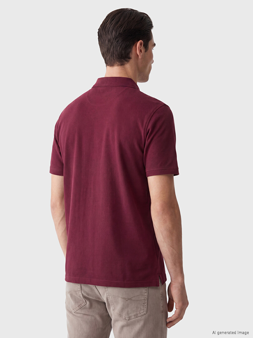 Polo Collar Pique Men's T-shirt-2