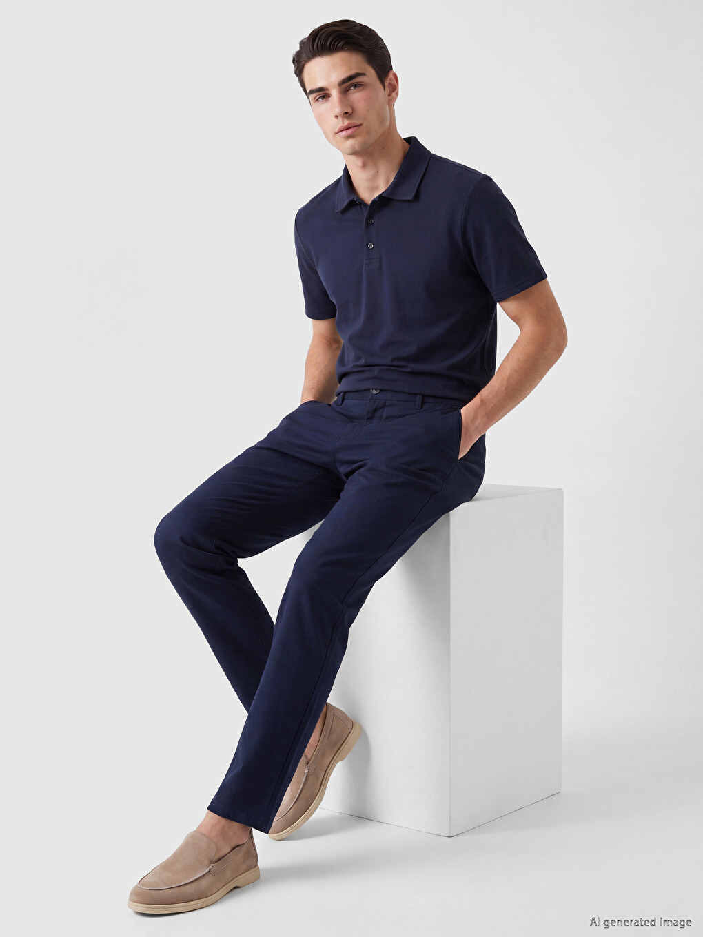 T-shirt Homme Col Polo Piqué-1