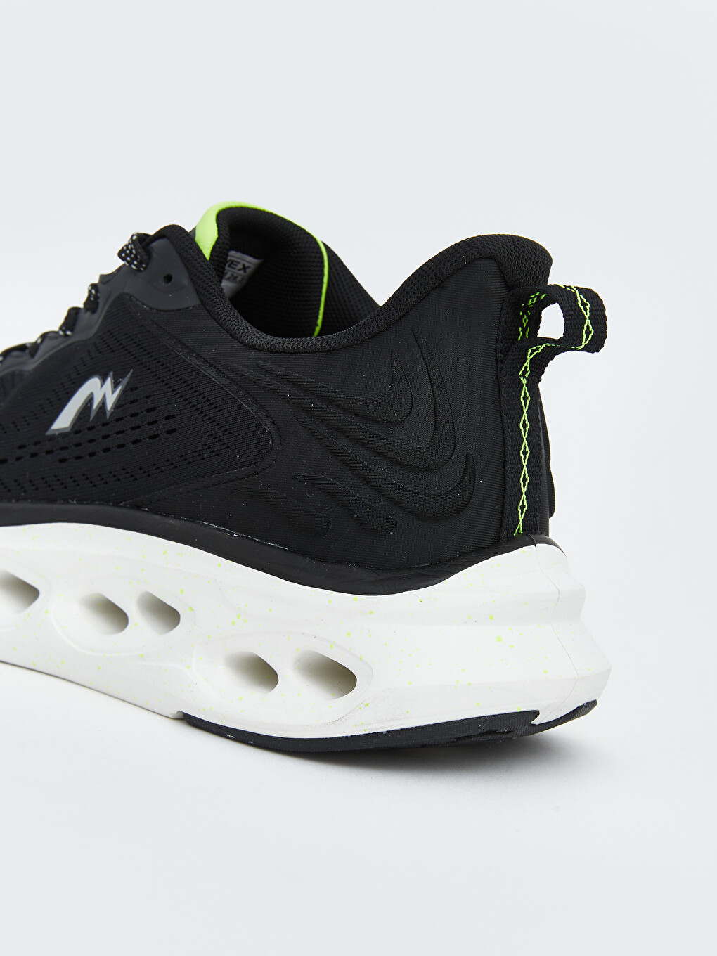Siyah Bağcıklı Fileli Erkek Sneaker-2