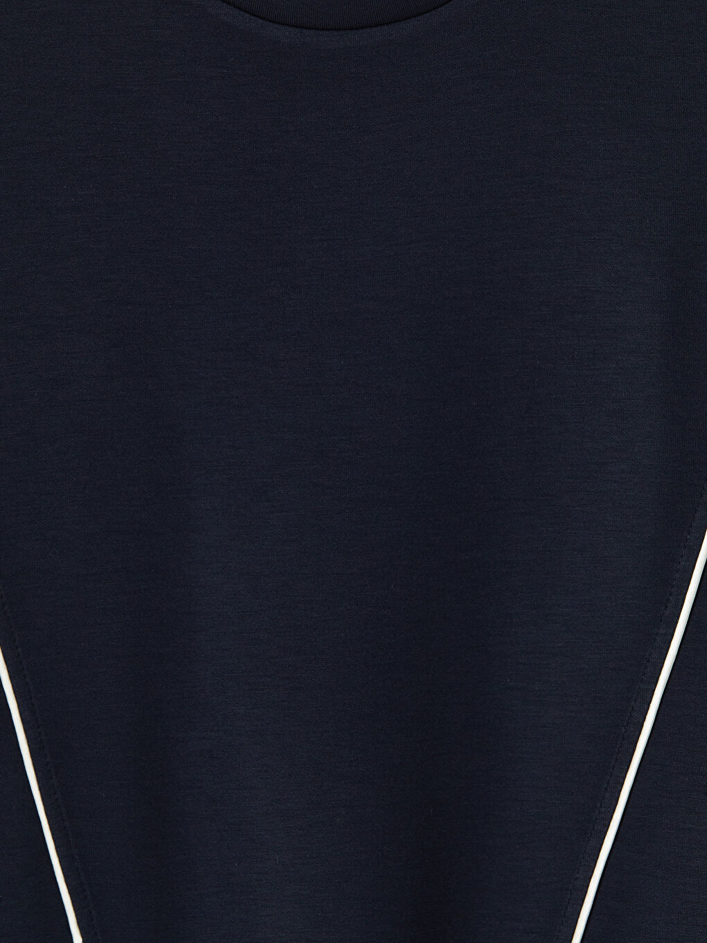 Lacivert Bisiklet Yaka Kadın Tişört-2