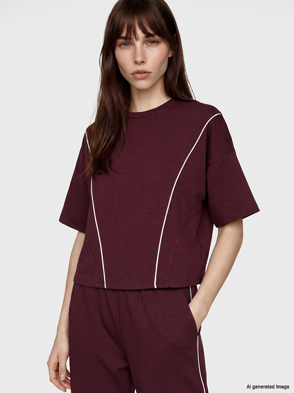 T-shirt Me Jakë Të Rrumbullakët Për Femra
