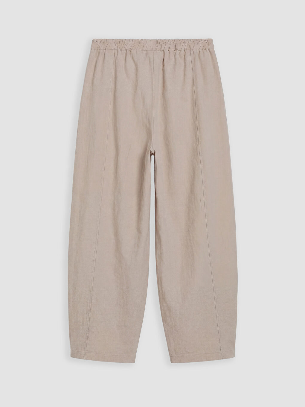 Bej Beli Lastikli Kadın Pantolon-4