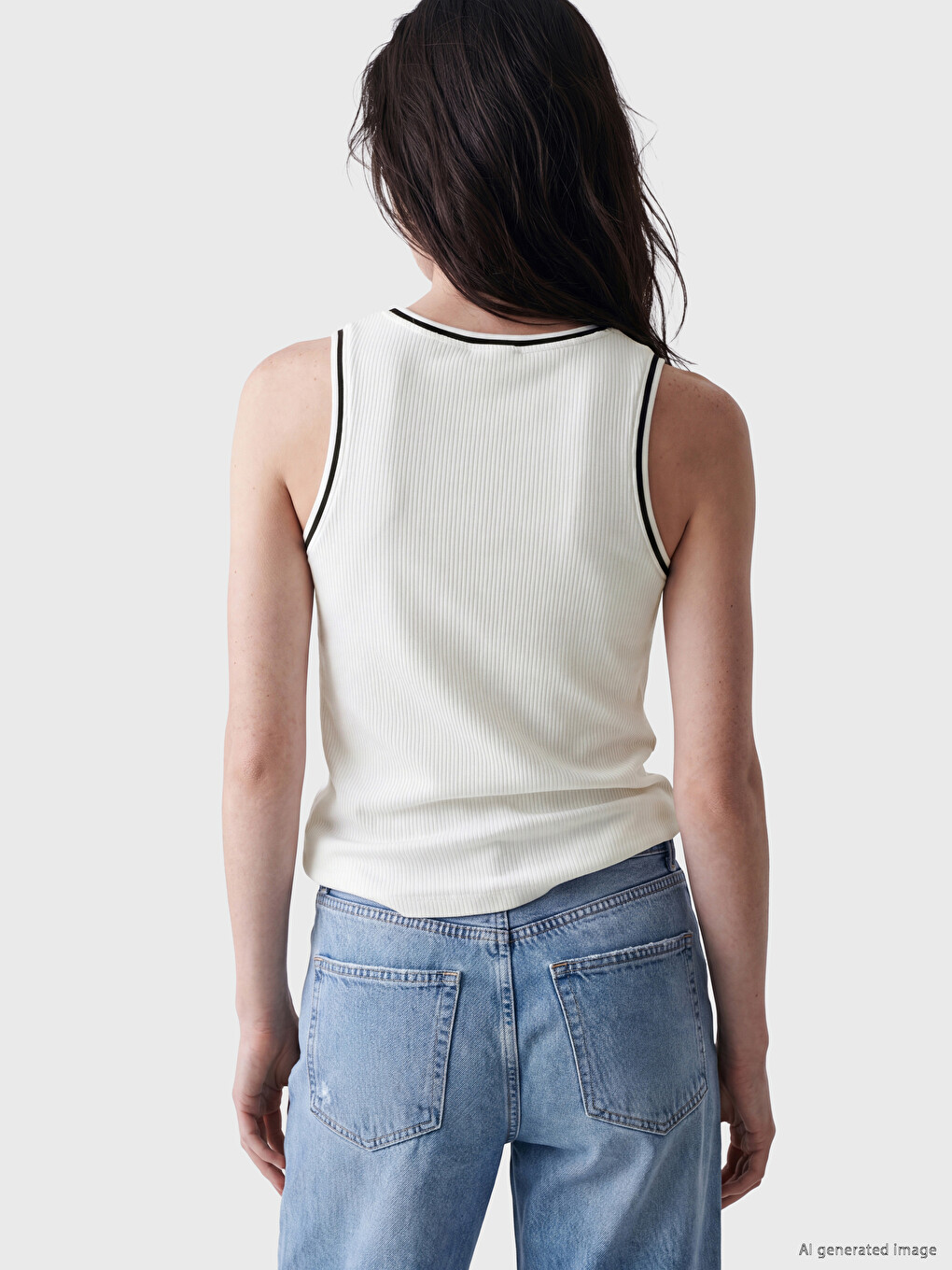 Crew Neck Women's Ribbed Tank Top-3