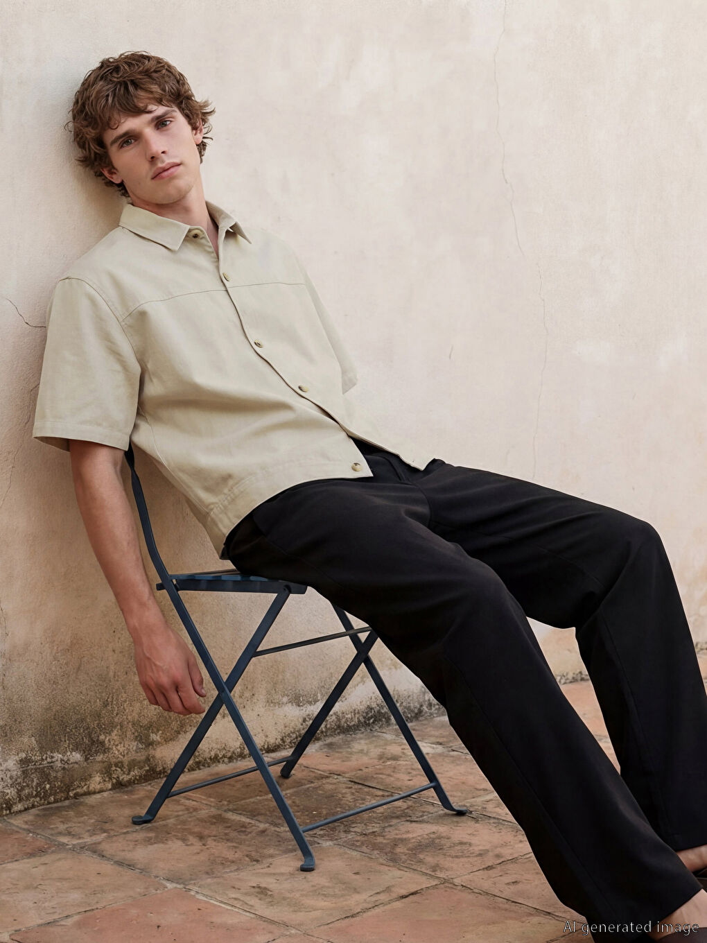 Bej Regular Fit Erkek Gömlek-1