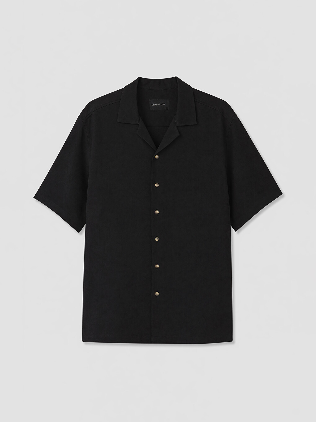 Siyah Regular Fit Erkek Dokulu Gömlek